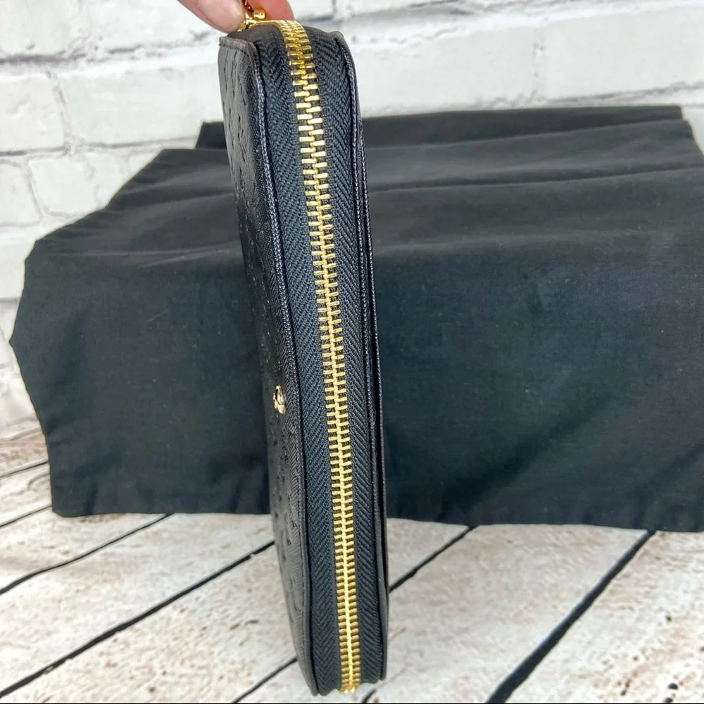 Patrick Cox fleur de lis black leather zippy zip around long wallet *new* - Picture 4 of 16